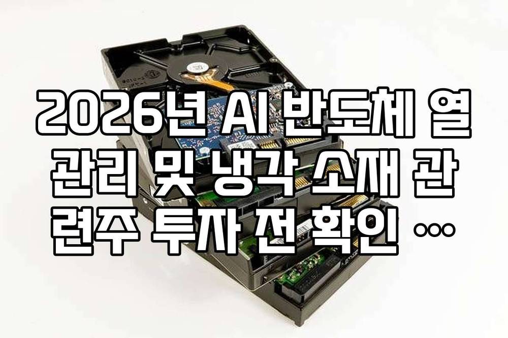 2026년 AI 반도체 열관리 및 냉각 소재 관련주 투자 전 확인 사항