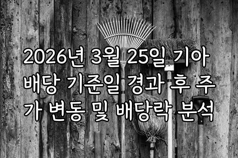 2026년 3월 25일 기아 배당 기준일 경과 후 주가 변동 및 배당락 분석