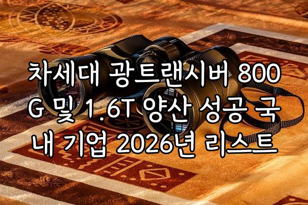 차세대 광트랜시버 800G 및 1.6T 양산 성공 국내 기업 2026년 리스트