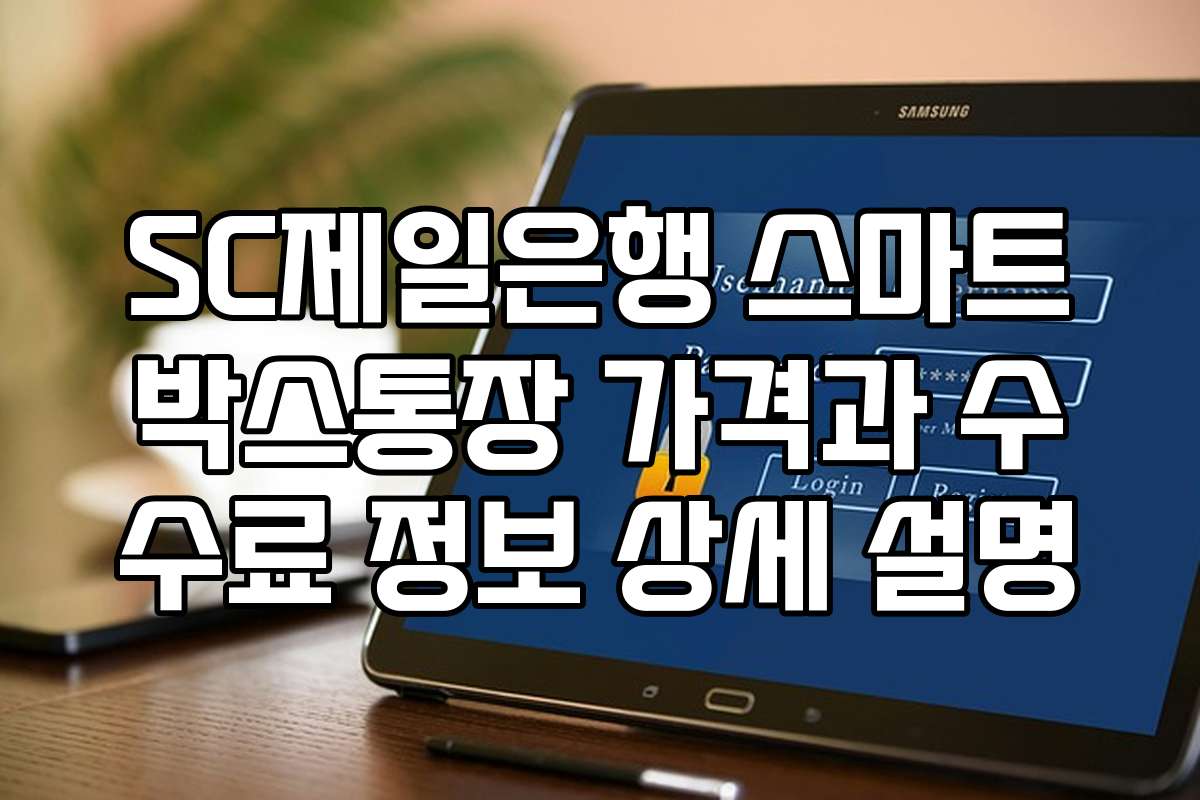 SC제일은행 스마트박스통장 가격과 수수료 정보 상세 설명