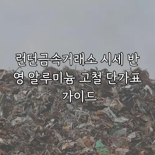 런던금속거래소 시세 반영 알루미늄 고철 단가표 가이드