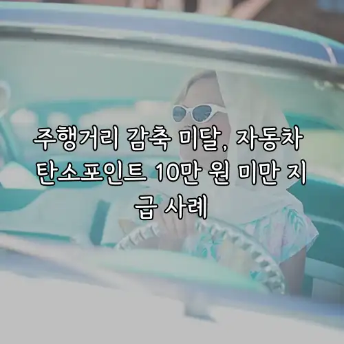 주행거리 감축 미달, 자동차 탄소포인트 10만 원 미만 지급 사례