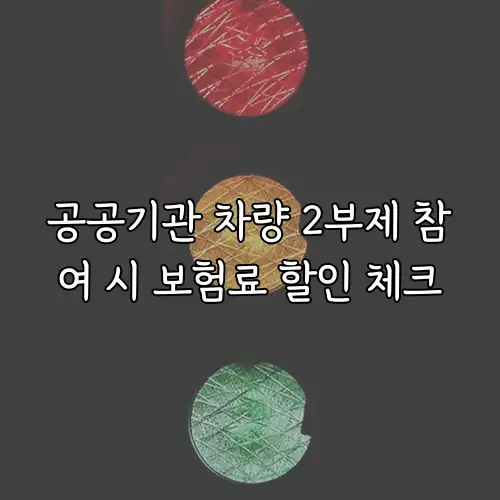 공공기관 차량 2부제 참여 시 보험료 할인 체크