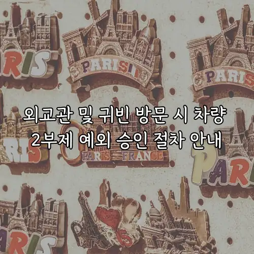 외교관 및 귀빈 방문 시 차량 2부제 예외 승인 절차 안내