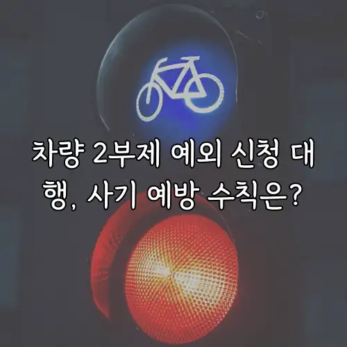 차량 2부제 예외 신청 대행, 사기 예방 수칙은?
