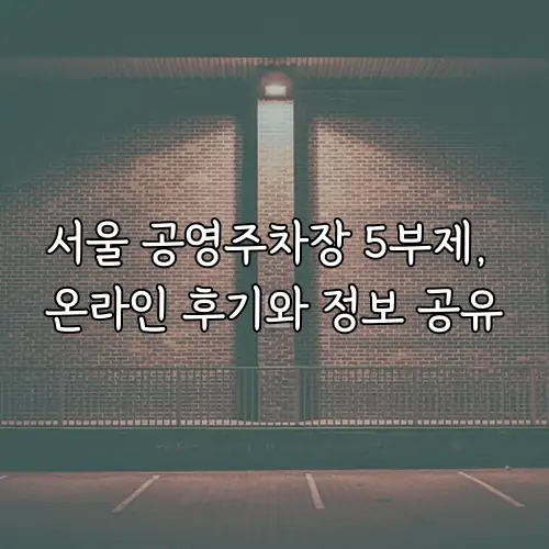 서울 공영주차장 5부제, 온라인 후기와 정보 공유