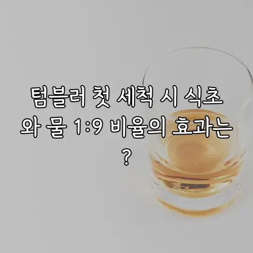 텀블러 첫 세척 시 식초와 물 1:9 비율의 효과는?