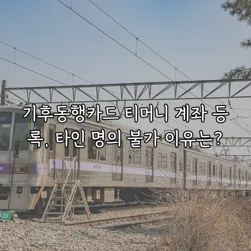 기후동행카드 티머니 계좌 등록, 타인 명의 불가 이유는?