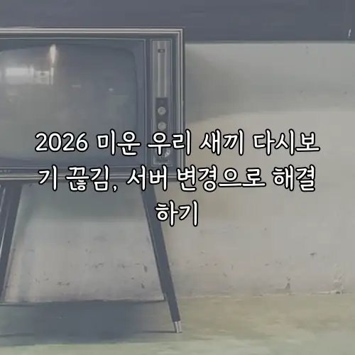 2026 미운 우리 새끼 다시보기 끊김, 서버 변경으로 해결하기