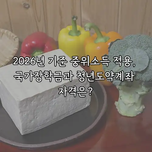 2026년 기준 중위소득 적용, 국가장학금과 청년도약계좌 자격은?