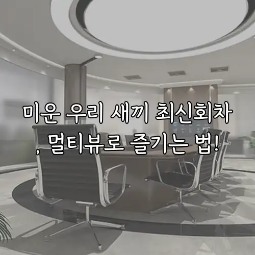 미운 우리 새끼 최신회차, 멀티뷰로 즐기는 법!