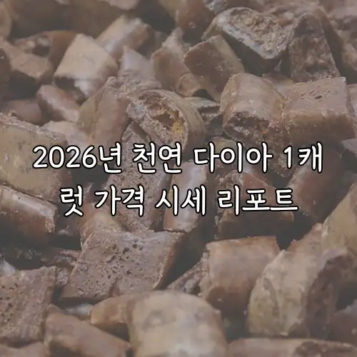 2026년 천연 다이아 1캐럿 가격 시세 리포트