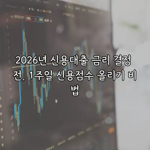 2026년 신용대출 금리 결정 전, 1주일 신용점수 올리기 비법