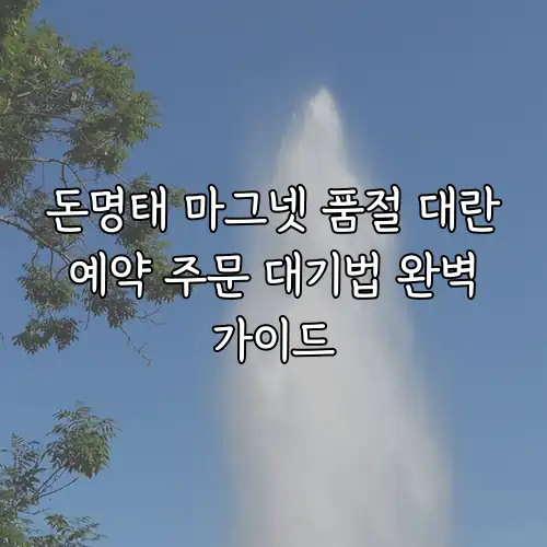 돈명태 마그넷 품절 대란 예약 주문 대기법 완벽 가이드