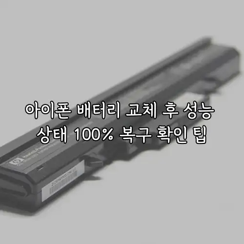 아이폰 배터리 교체 후 성능 상태 100% 복구 확인 팁
