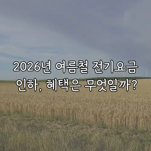 2026년 여름철 전기요금 인하, 혜택은 무엇일까?