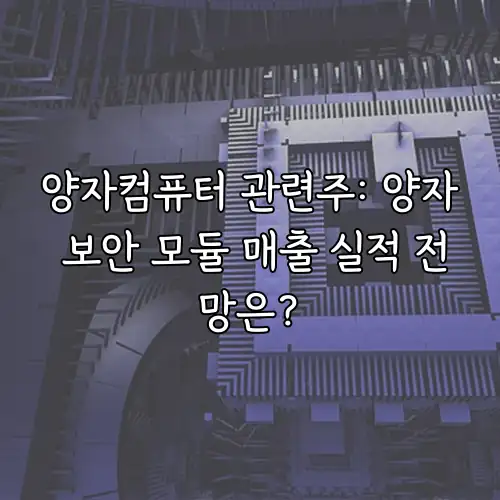 양자컴퓨터 관련주: 양자 보안 모듈 매출 실적 전망은?