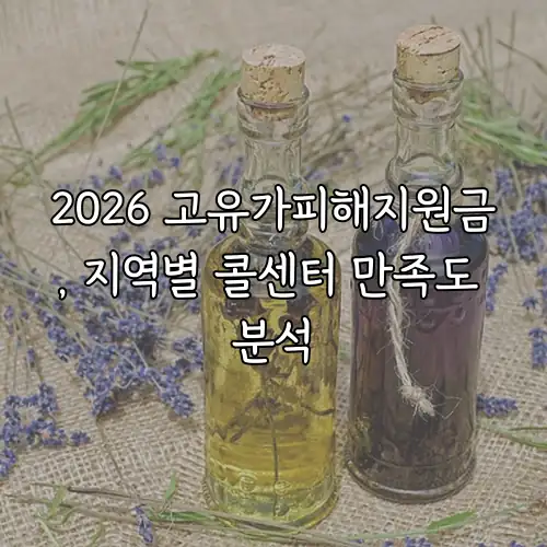2026 고유가피해지원금, 지역별 콜센터 만족도 분석