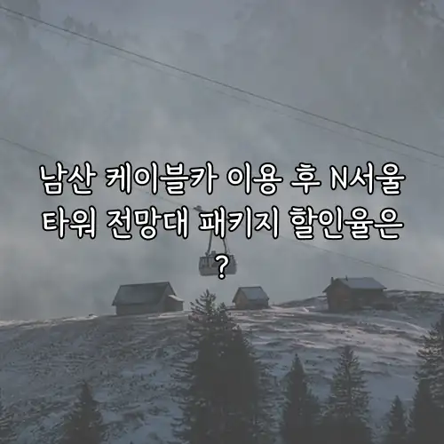 남산 케이블카 이용 후 N서울타워 전망대 패키지 할인율은?