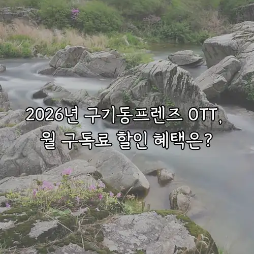 2026년 구기동프렌즈 OTT, 월 구독료 할인 혜택은?