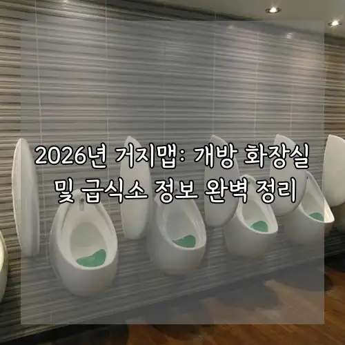 2026년 거지맵: 개방 화장실 및 급식소 정보 완벽 정리