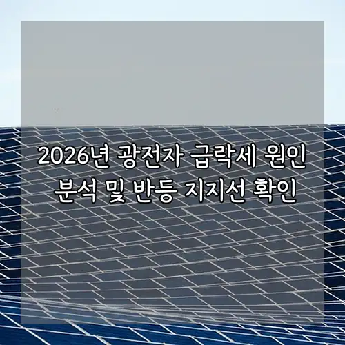 2026년 광전자 급락세 원인 분석 및 반등 지지선 확인