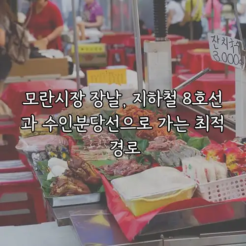 모란시장 장날, 지하철 8호선과 수인분당선으로 가는 최적 경로