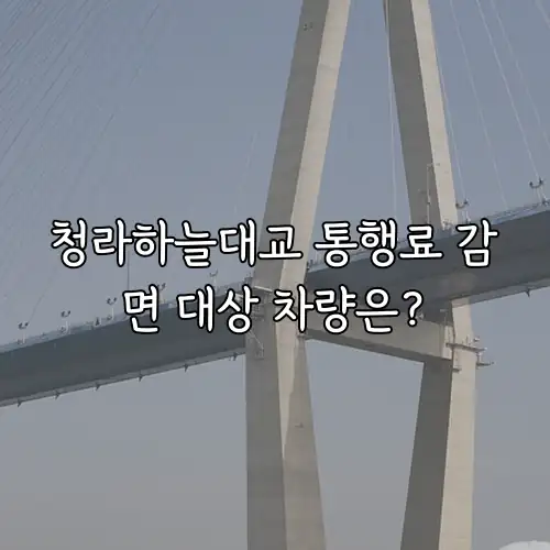 청라하늘대교 통행료 감면 대상 차량은?