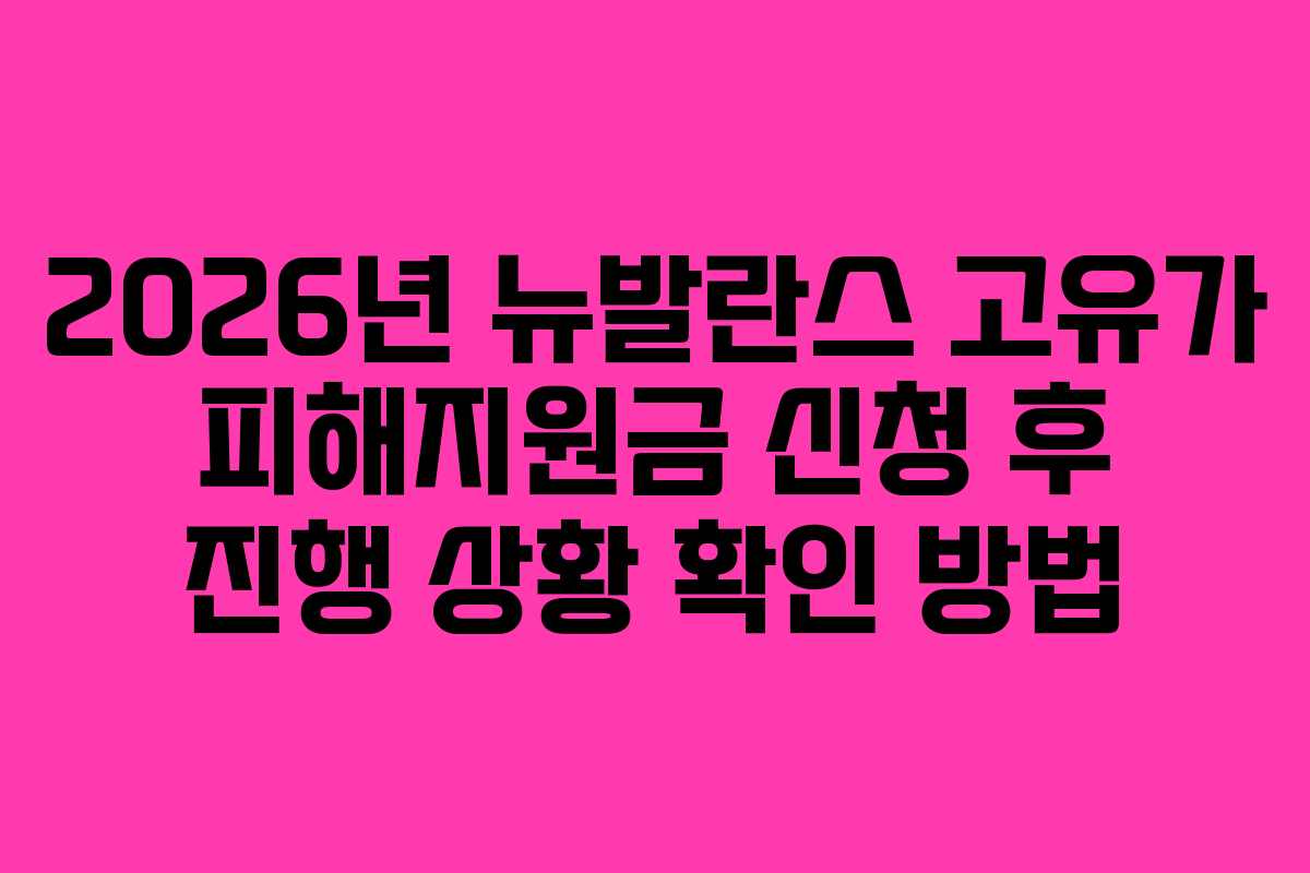 2026년 뉴발란스 고유가 피해지원금 신청 후 진행 상황 확인 방법