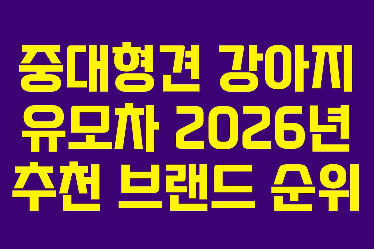 중대형견 강아지 유모차 2026년 추천 브랜드 순위