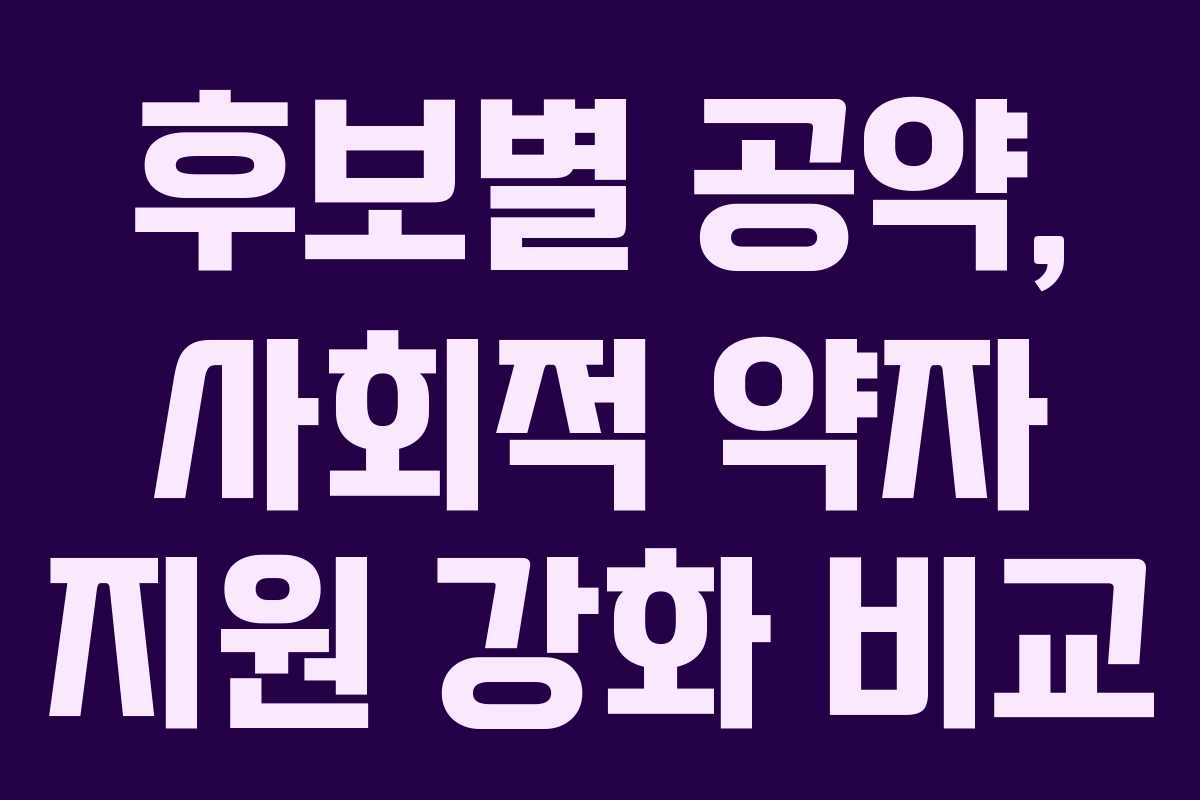 후보별 공약, 사회적 약자 지원 강화 비교