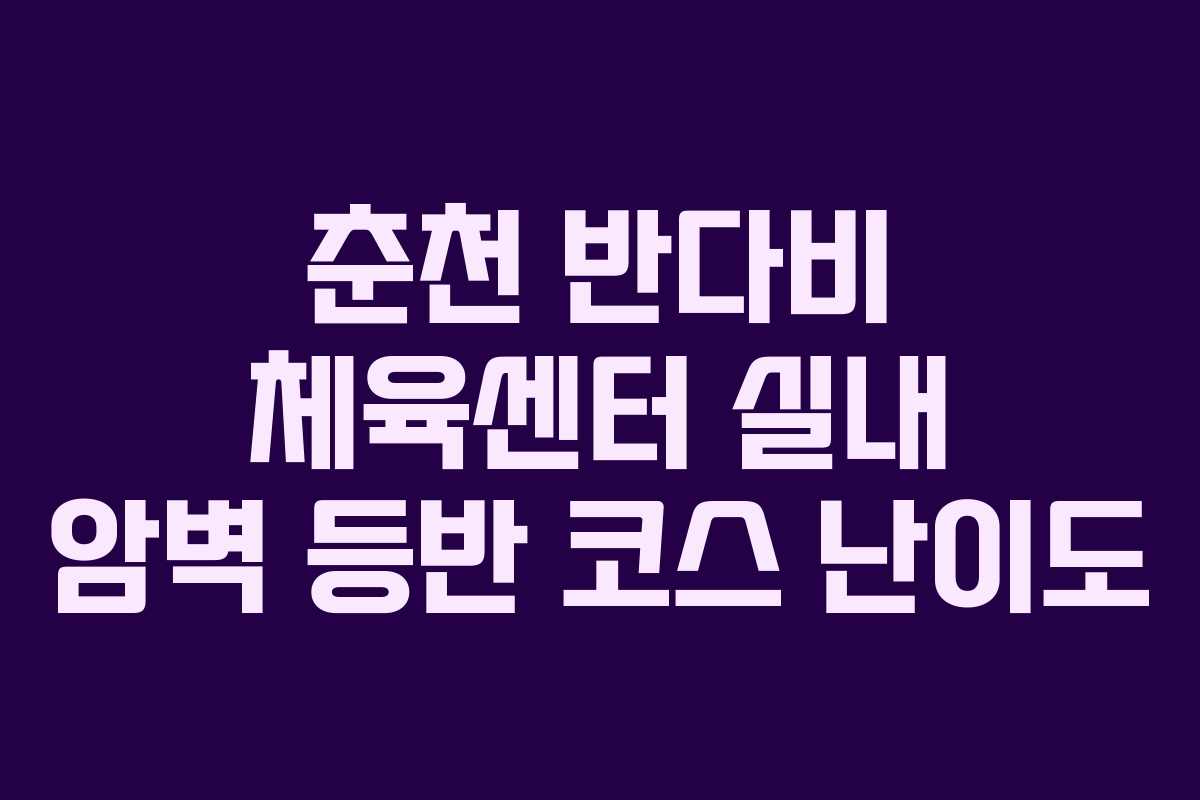 춘천 반다비 체육센터 실내 암벽 등반 코스 난이도