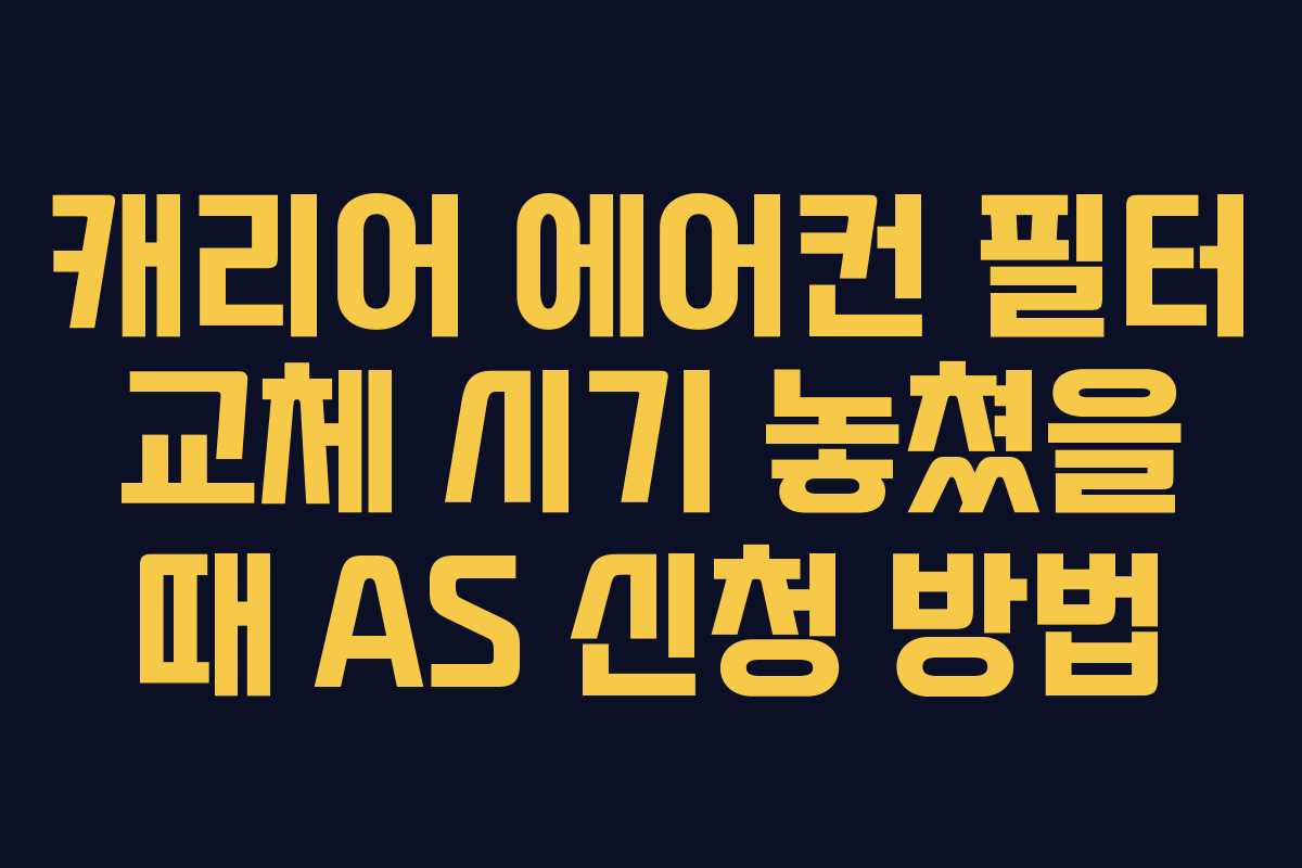 캐리어 에어컨 필터 교체 시기 놓쳤을 때 AS 신청 방법 캐리어 에어컨 필터 교체 시기 놓쳤을 때 AS 신청 방법