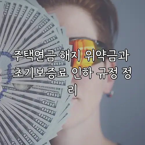 주택연금 해지 위약금과 초기보증료 인하 규정 정리