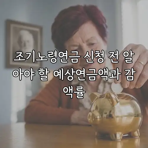 조기노령연금 신청 전 알아야 할 예상연금액과 감액률