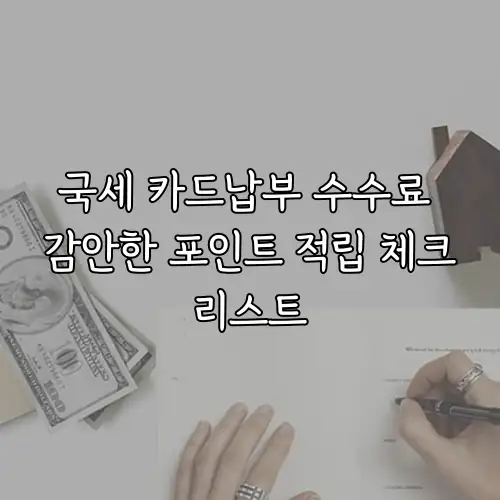 국세 카드납부 수수료 감안한 포인트 적립 체크리스트
