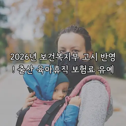 2026년 보건복지부 고시 반영! 출산 육아휴직 보험료 유예
