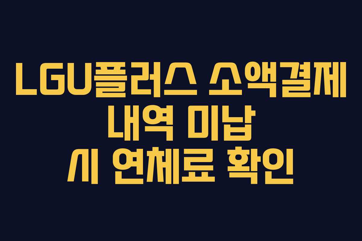 LGU플러스 소액결제 내역 미납 시 연체료 확인