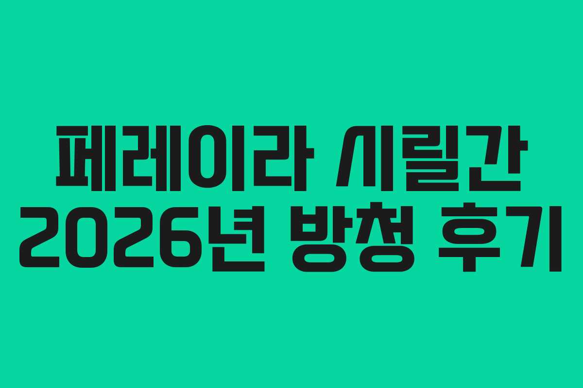 페레이라 시릴간 2026년 방청 후기